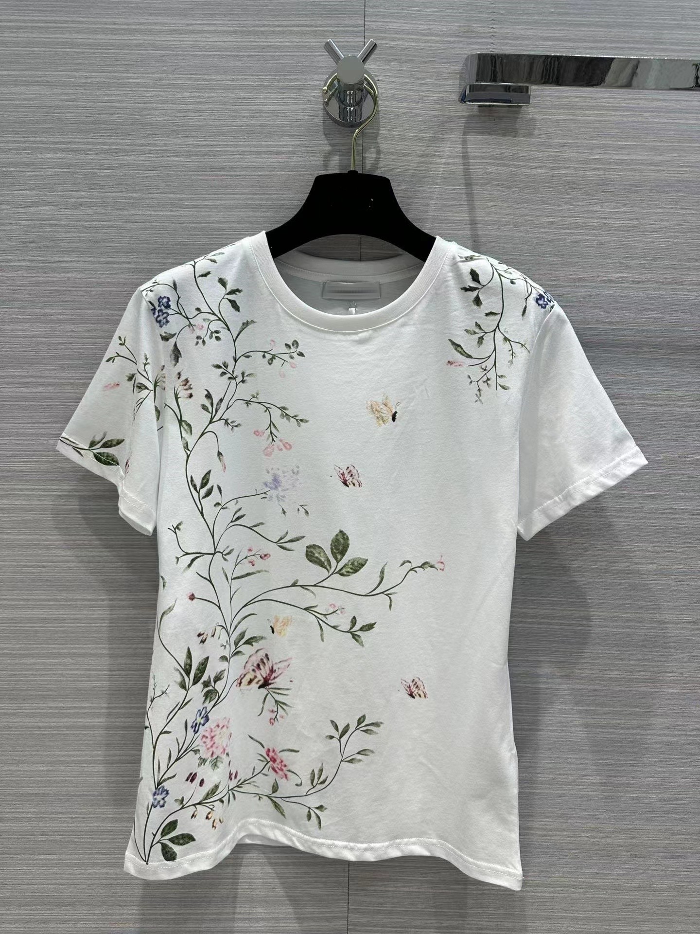 Milan Runway Women's T-Shirt 2023 Spring Summer O Neck Short Sleeve Fashion Designer Tops Brand Same Style T-Shirt 0226-7