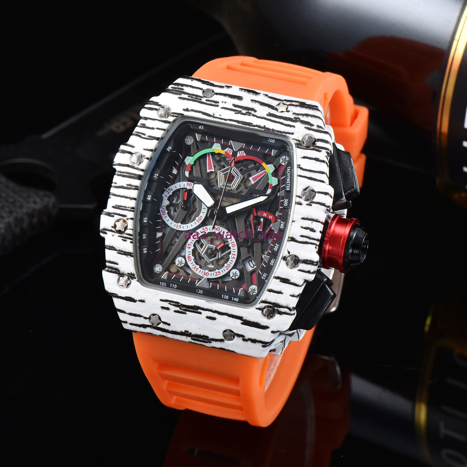 

2023 Casual Sport Watch Men's Top Brand Luxury Quartz WristWatch Man's Clock Fashion Chronograph Silicone Strap Hot selling