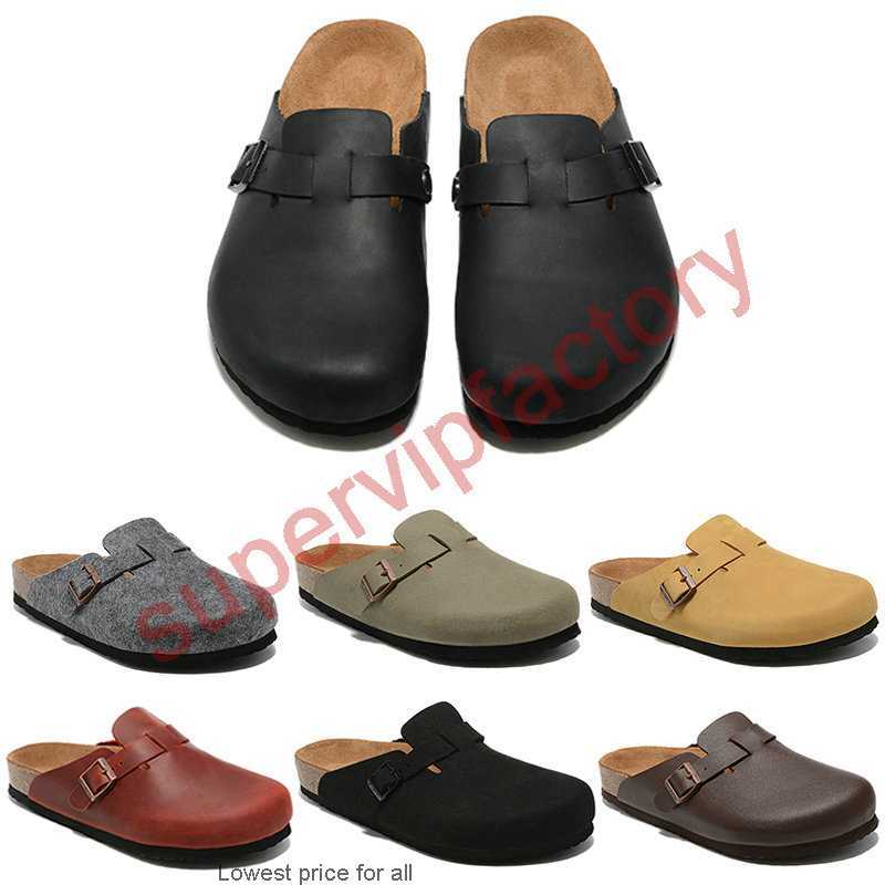

New designer Boston summer cork flat slippers Fashion designs leather Favourite Beach sandals Casual shoes Clogs for Women Men bag 23ss, 18