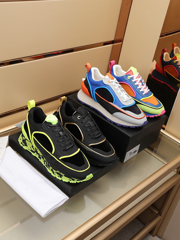

Racer low top casual shoes sneakers round toe thick bottom calfskin stitching design top high version