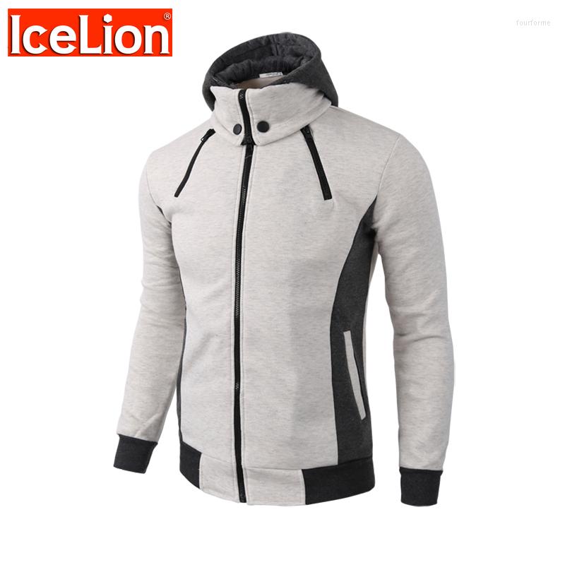 

Men's Hoodies IceLion 2023 Men Solid Sweatshirts Zipper Slim Fit Hoody Jacket Fashion Casual Sweatshirt Male Tracksuit Moletom, Gray