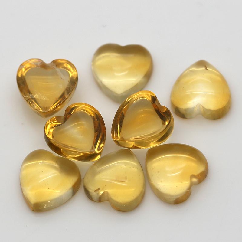 

Beads Other Loose Gems 6 6MM Heart Shape CabochonYellow Natural CitrineOther