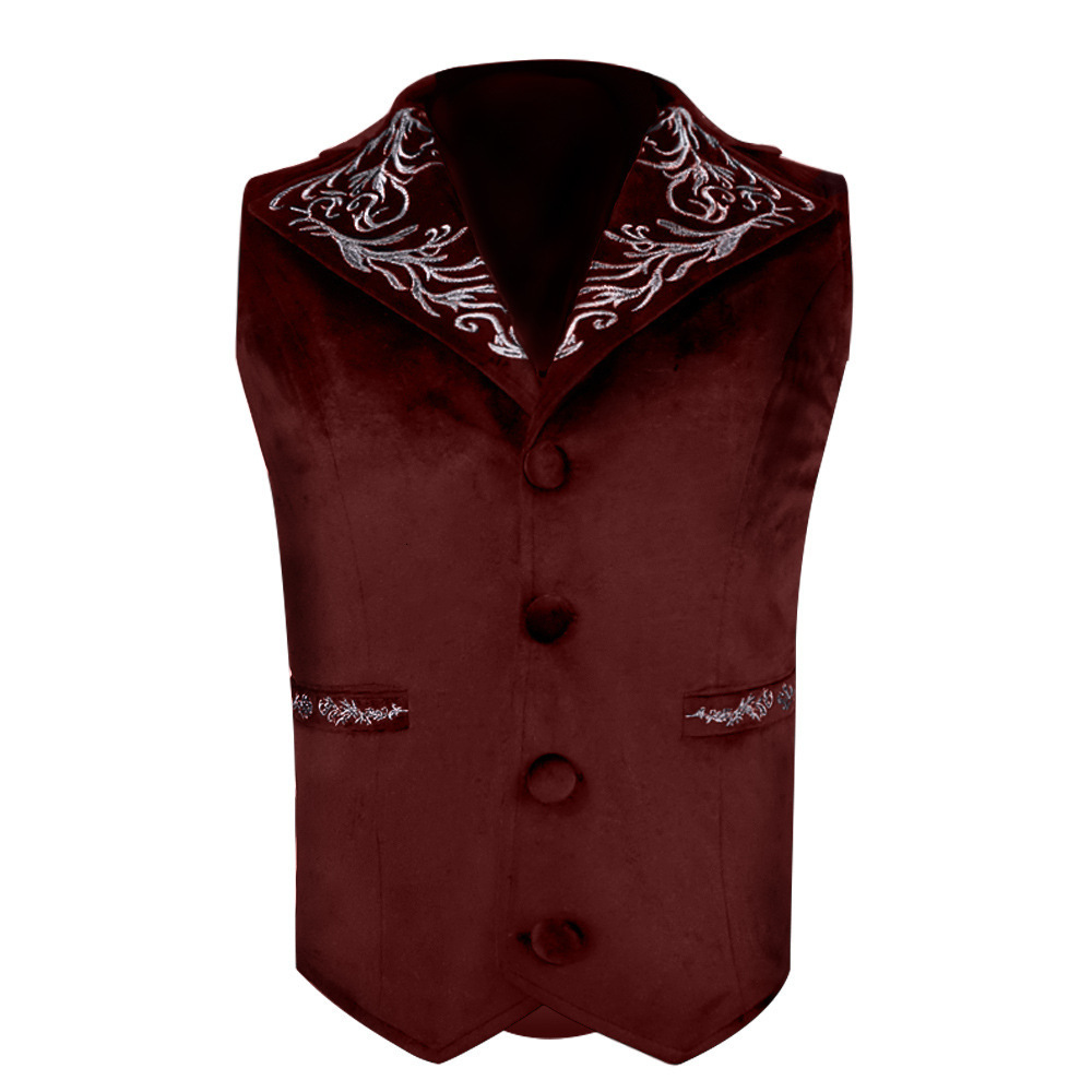 

Men  Vests Parklees Men Wine Red Suede Medieval Renaissance Steampunk Sleeveless Suit Retro Slim Fit Single Breasted Waistcoat 230225, Black