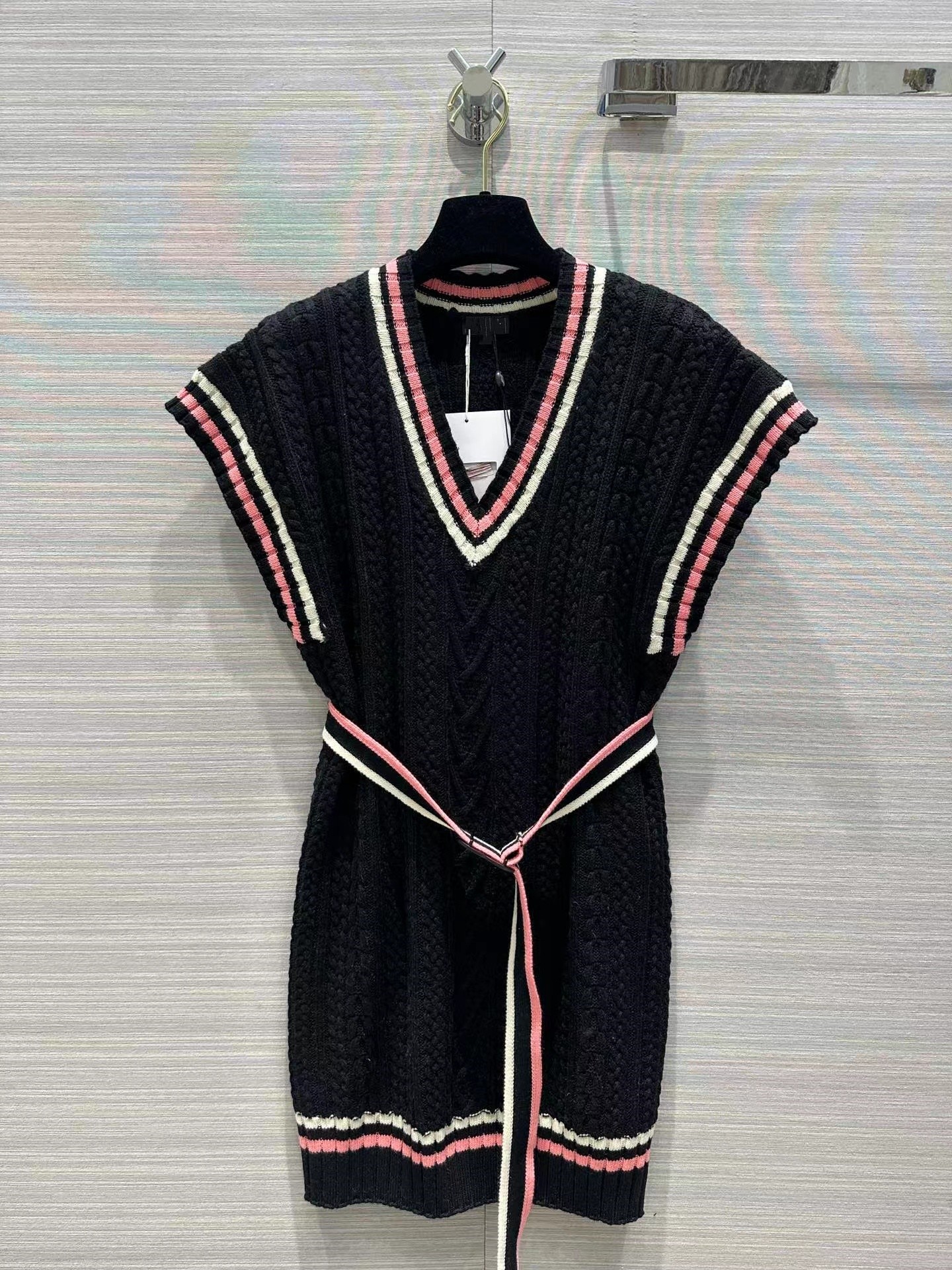 Designer Dresses 2023 New Spring Summer V Neck Sleeveless Fashion Milan Runway Brand Same Style Dress 0226-20