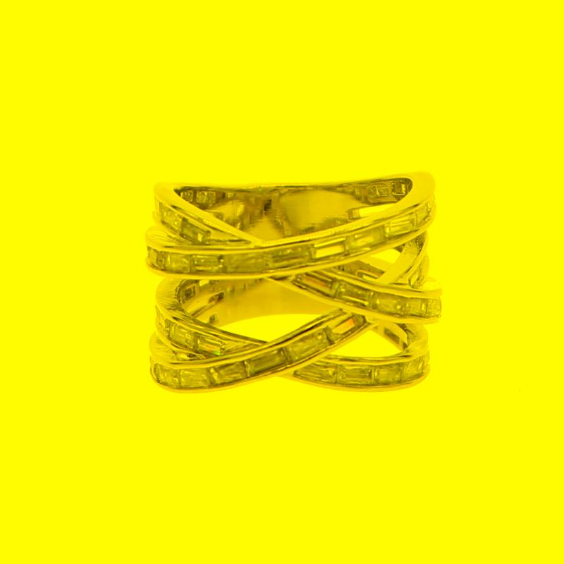 

Wedding Rings Silver Color Elegant Sparkling Cz Crystal Punk Ring For Women Wholesale Double Cross X High QualityWedding