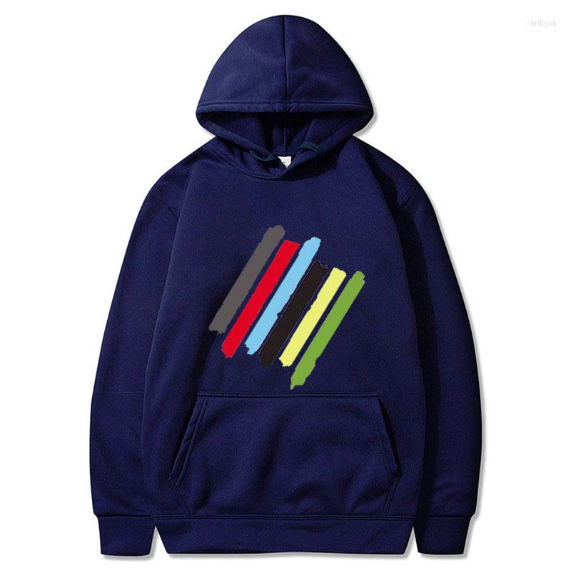 

Men' Hoodies Autumn Winter Unisex Color Bar Printed Hoodie Male Streetwear Fashion Casual Sweatshirt Coat Hoody Hommes, Black