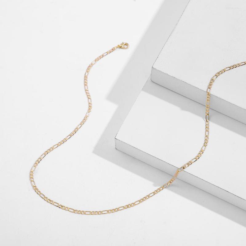

Choker Classic Fashion Figaro Chain Necklace For Women Men Gold Color Metal Unisex Jewelry Accessories
