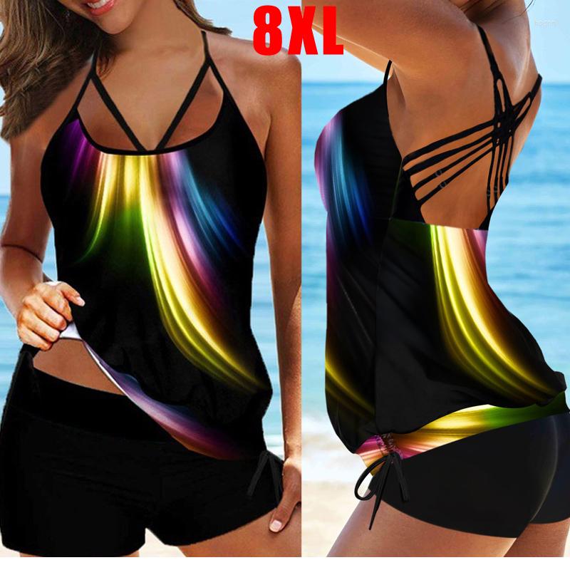 

Women' Swimwear 2023 Plus Size -6XL Women Tankini Two Piece Big Girls Swim Suit Push Up Bathing Beachwear, Black