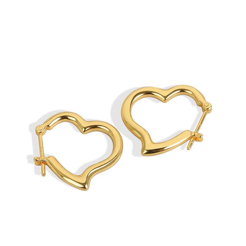 

Hoop Earrings & Huggie 2023 Minimalist Ear Clip Heart Stud Earring Simple Love Gold Plated For Women Girls Trendy Jewelry Gift
