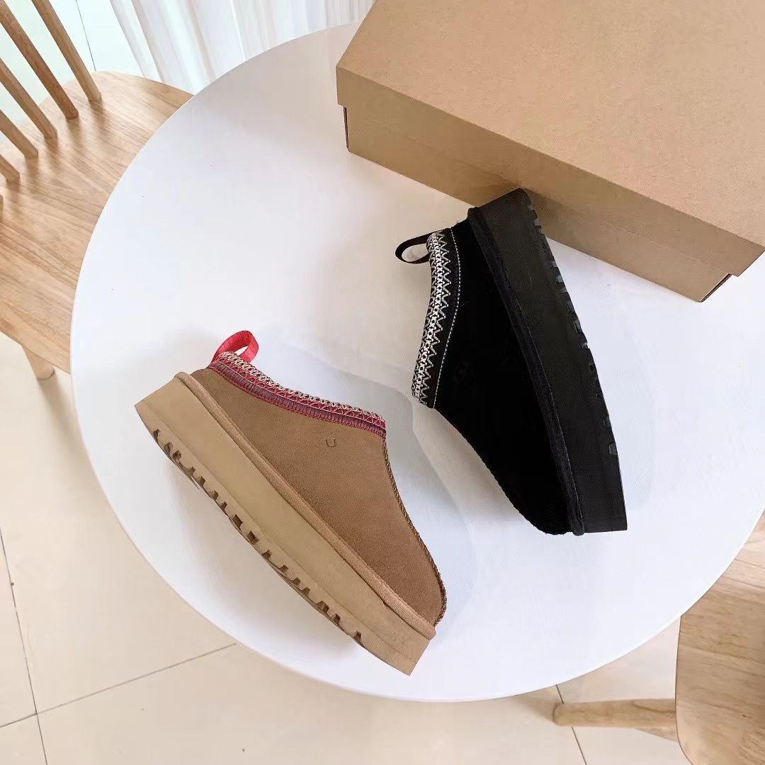 

Women Tazz Sandals Fur Slides Classic Ultra Mini Platform Boot Tasman Slip-on Les Petites Suede Wool Blend Comfort Winter Designer Booties size 35-42, Color 1