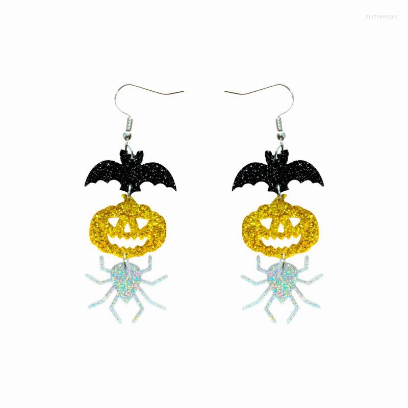 

Stud Earrings Halloween Pumpkin Spider Bat Acrylic Earring