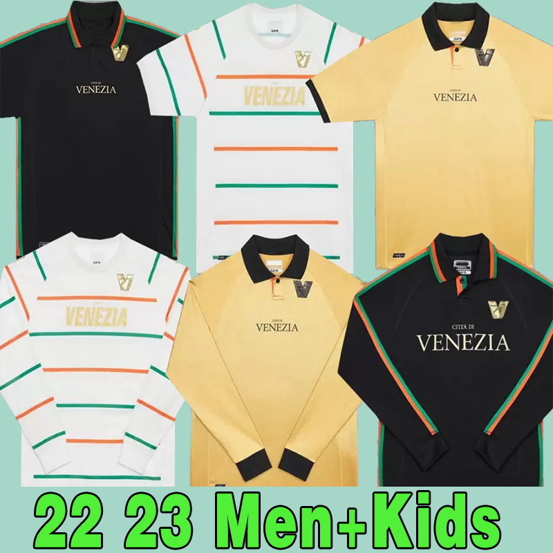 

21 22 23 Venezia FC Soccer Jerseys home Black Away White Third Blue 4th Red 10# ARAMU 11# FORTE Venice 2021 2022 2023 BUSIO 27# Football Shirts 3rd Adukt Kids Kit Uniforms, 22 23 home aldult long sleeves