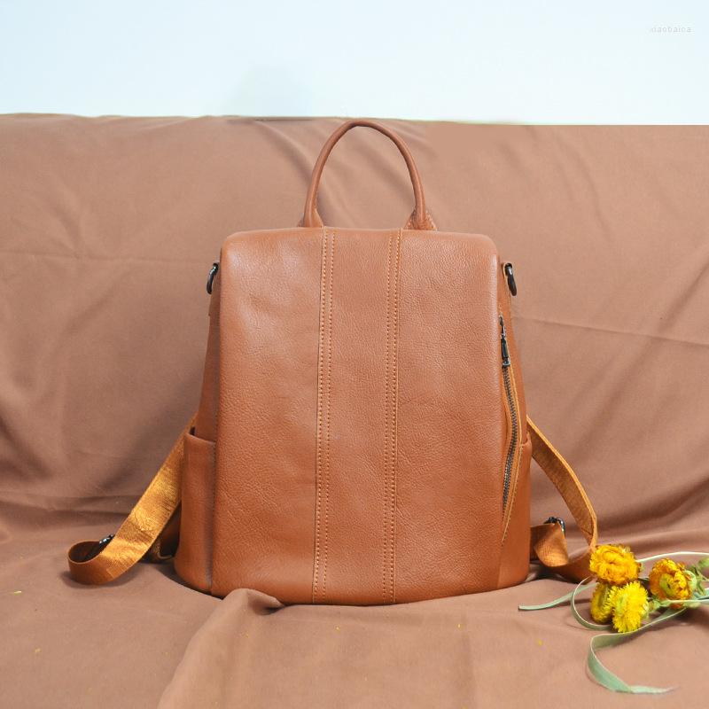 

School Bags High Quality Women's Backpack Leather Travelling Bag Classic Style, 479-1