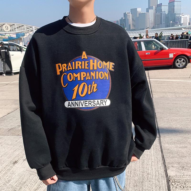 

Men' Hoodies Spring Fashion Letter Printing Casual Sweatshirt Man Streetwear Hip Hop Loose Pullover Male Sportswear -2XL, Black