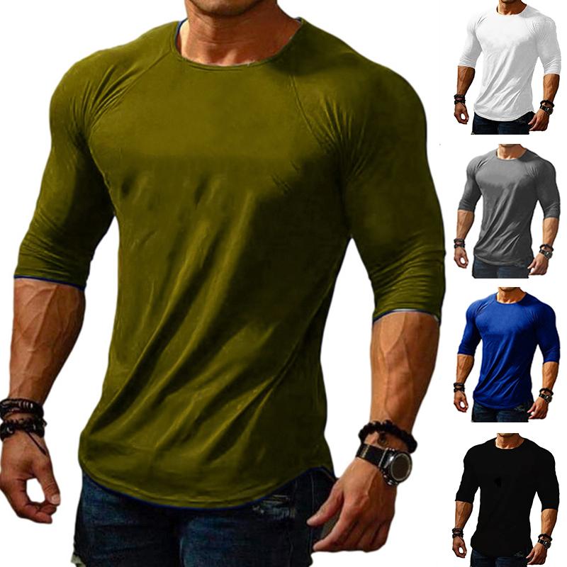 

Men's T Shirts 2023 Men's O Collar Long Sleeve Shirt Solid Spring Casual Mens T-shirts High Quality Male Tops Clothes, Black