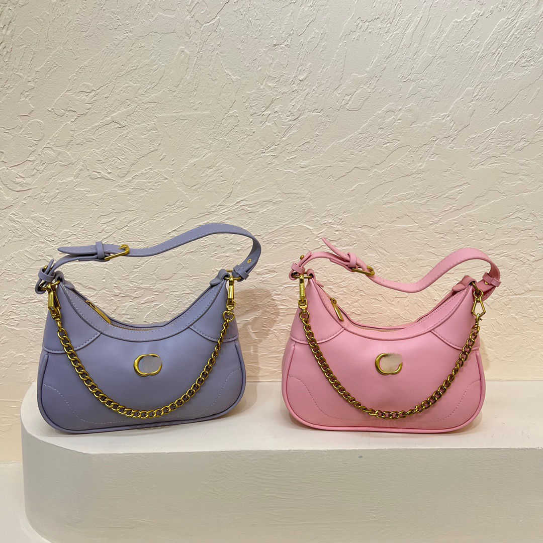 

Luxury Brand Designer Bags Handbag Shoulder Crossbody Bag Tote bag 2023 New Fashion Texture Chain Multifunctional Portable Crescent bag Factory Direct Sale, Pink size 27x6x19cm