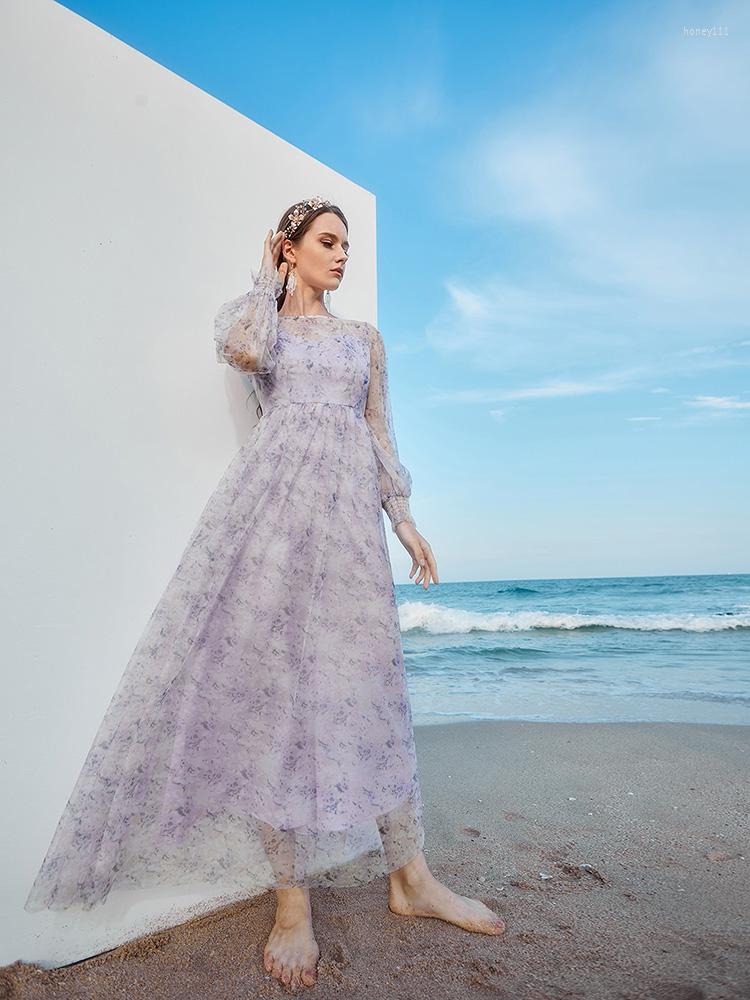 

Casual Dresses TOLEEN Women Luxury Elegant Maxi Long 2023 Summer Lace Floral Print Turkish African Evening Party Robe Vestidos, Purple
