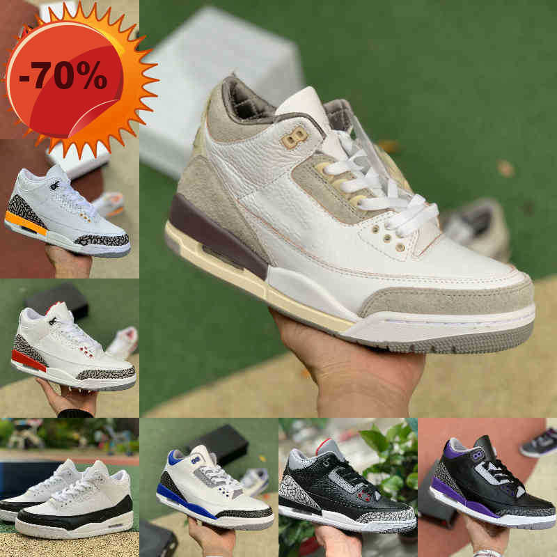

Boots NEW Top Quality Racer Blue 3 3S Basketball Shoes Mens Cool Grey A Ma Maniere UNC Fragment Court Purple Denim Red Black Cement SEOUL Pure