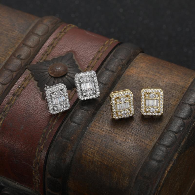 

Stud Earrings Bling Brass Fashion For Women And Men E023Stud