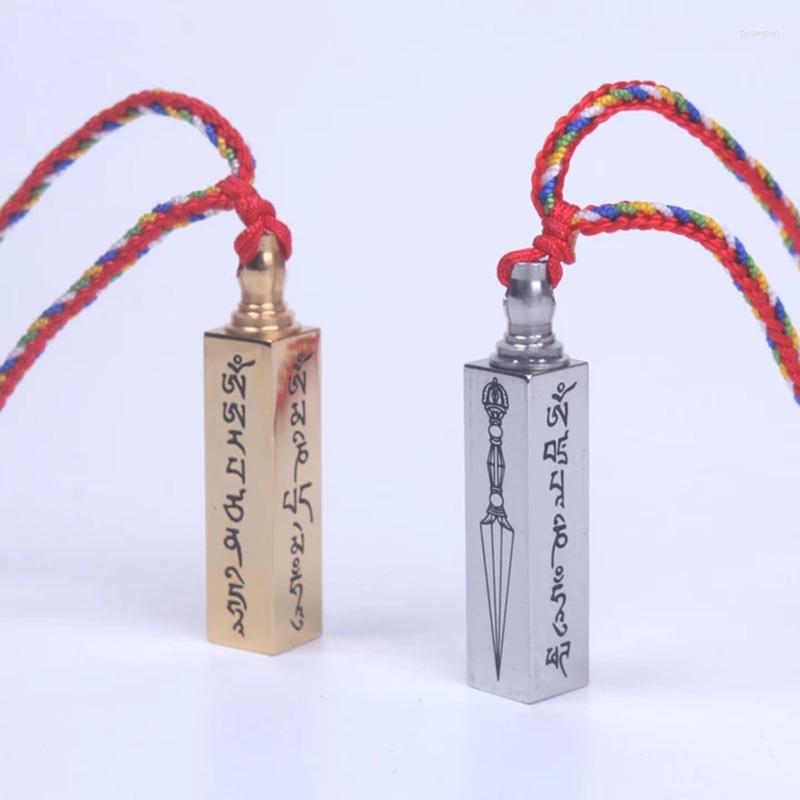 

Pendant Necklaces Buddhism Six Words Openable Necklace Titanium Steel Shurangama Mantra For Women Men