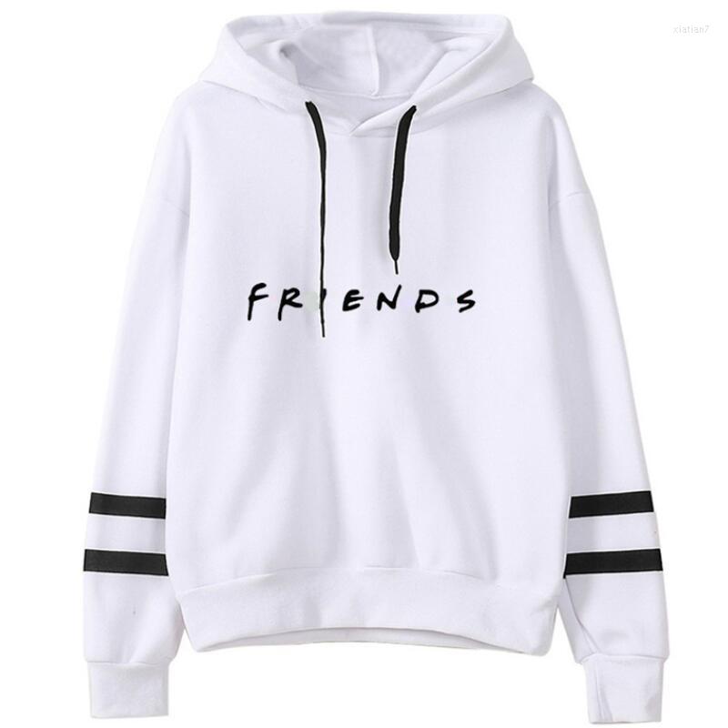 

Men' Hoodies Womens FRIENDS Printed Casual Loose Autumn Striped Long Sleeve Hooded Sweatshirts Fleece Warm Street Sports MenPullovers, Red
