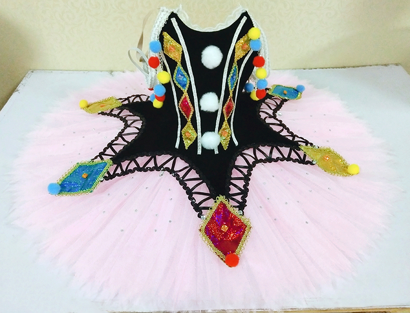 

Stage wear velvet black pink ballet costume Competition Professional Pancake Tutu ballet Dress 11 layers for Adult Harlequinade Variation JN0454, White pink