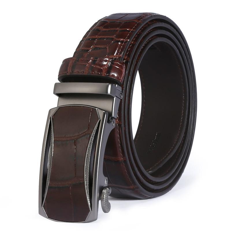 

Belts Business Men's Alloy Automatic Buckle Belt Jeans Designer Men High Quality Waist Male Strap Luxury DesignerBelts, Black