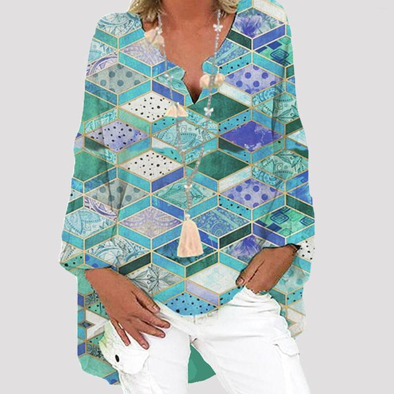 

Women's Blouses Women Summer Baggy Blouse Polka Dot Printed Button Shirt Sexy V-neck Loose Tops Tunic Plus Size Female Blusas, Gn