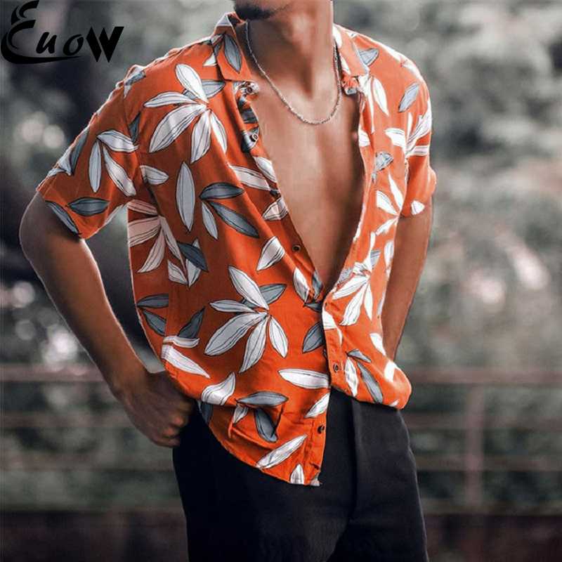 

Men' Casual Shirts 2023 Fashion Summer Tops Hawaiian Flower Lapel Short Sleeve Print Losse Beach Shirt Breathable StreetwearMen