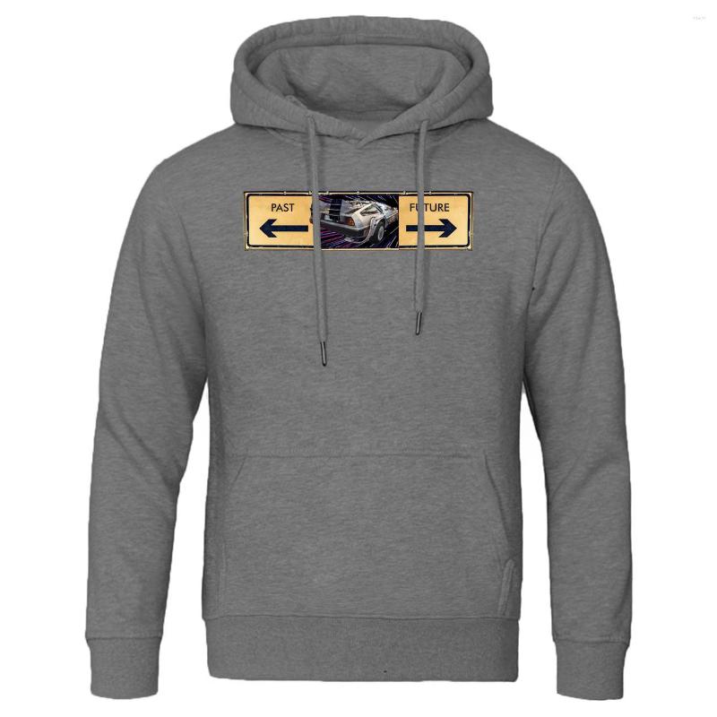 

Men' Hoodies Fleece Men Warm Hooded Hoodie Back-to-the-future Print Long Sleeve Pullover 2023 Spring Autumn Outwear Sweatshirt Streetwear, White 6