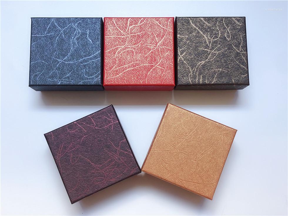 

Jewelry Pouches Fashion Luxury Square Striped Pattern Box Ring Earrings Bracelet Necklace Present Gift Case Package