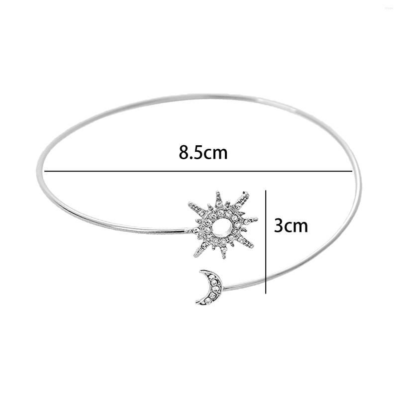 

Bangle Adjustable Women Arm Bracelet Sun Moon Open Chain Simple Decorative Trendy Armlet For Summer Wedding Teen Lover