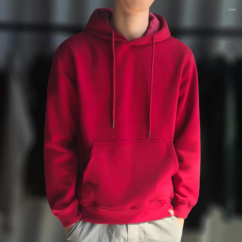

Men's Hoodies Fashion Brand Spring Autumn Male Casual Sweatshirts Solid Color, Red