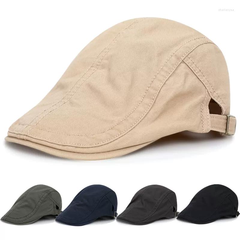 

Berets Autumn Cotton Beret Hat For Men Retro Sboy Ivy Flat Cap Herringbone Duckbill Painter Adjustable Gatsby Driving Cabbie, Style 02 khaki