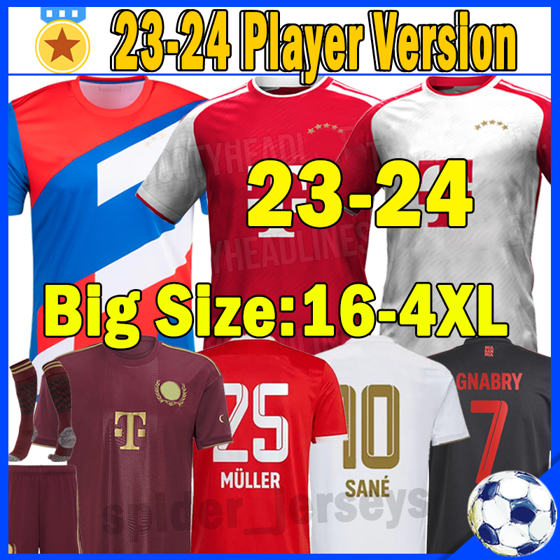 

XXXL 4XL 2023 2024 Soccer jerseys BAYERN SANE LEWANDOWSKI Oktoberfest COMAN GNABRY DAVIES 22 23 munich kids Kits Sets Football shirt Long sleeve Fans Player versions, 22-23 away patch