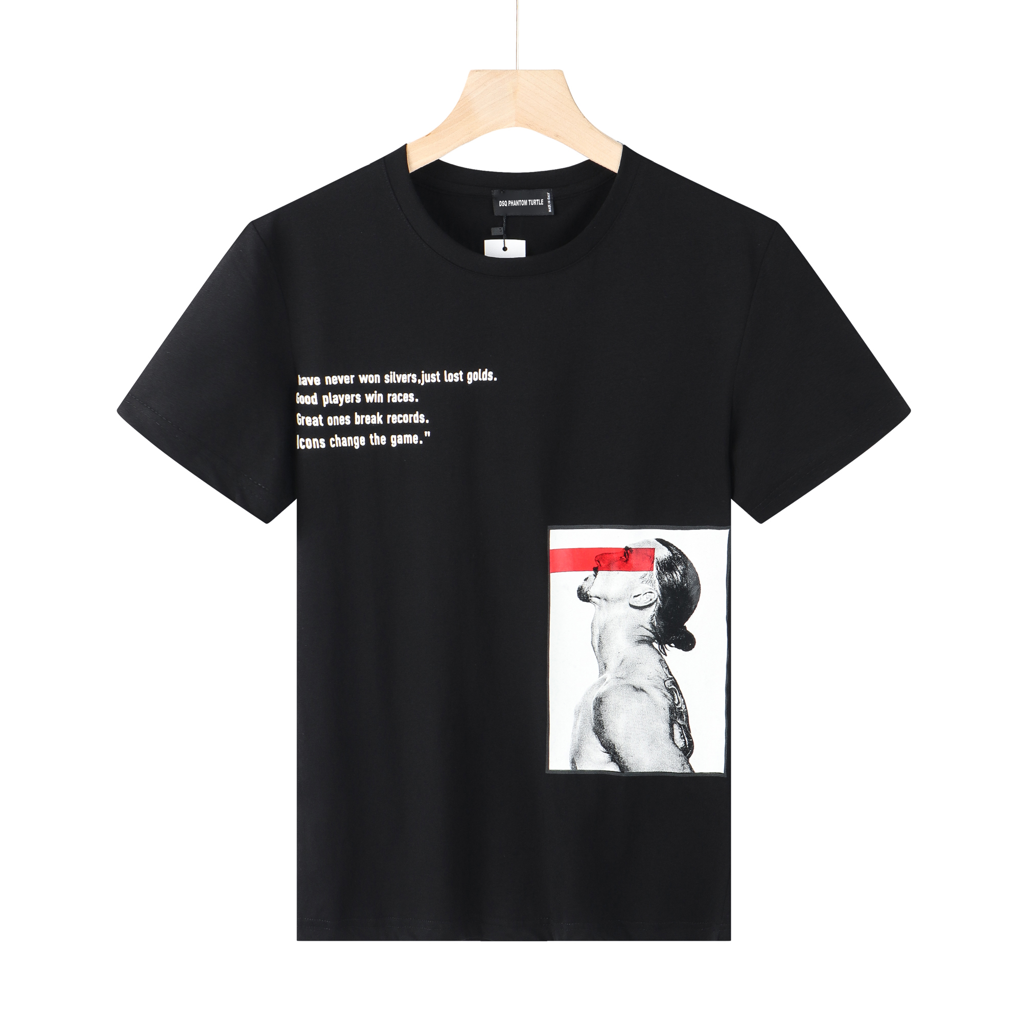 DSQ PHANTOM TURTLE Men's T-Shirts Mens Designer T Shirts Black White Back Logo Skater T-shirt Men Summer Fashion Casual Street T-shirt Tops Plu