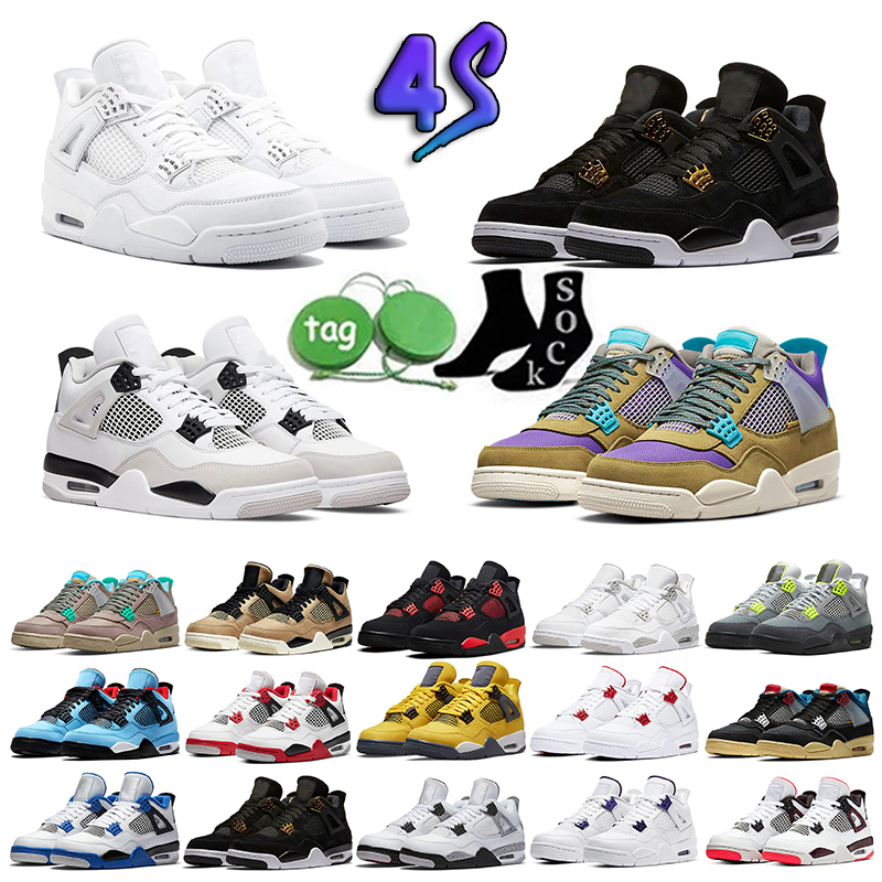 

Framed Jumpman4 4s women's shoes men's basketball college blue royal black white classic cement league sail fire red saffron sports training, 25