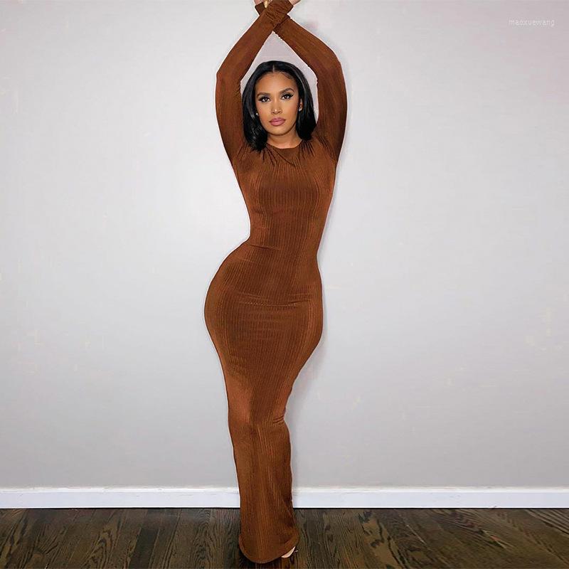 

Casual Dresses Women' Long-sleeved Dress 2023 Spring Polyester High Elastic Slim-Fit Tight Bag Hip Long, Black