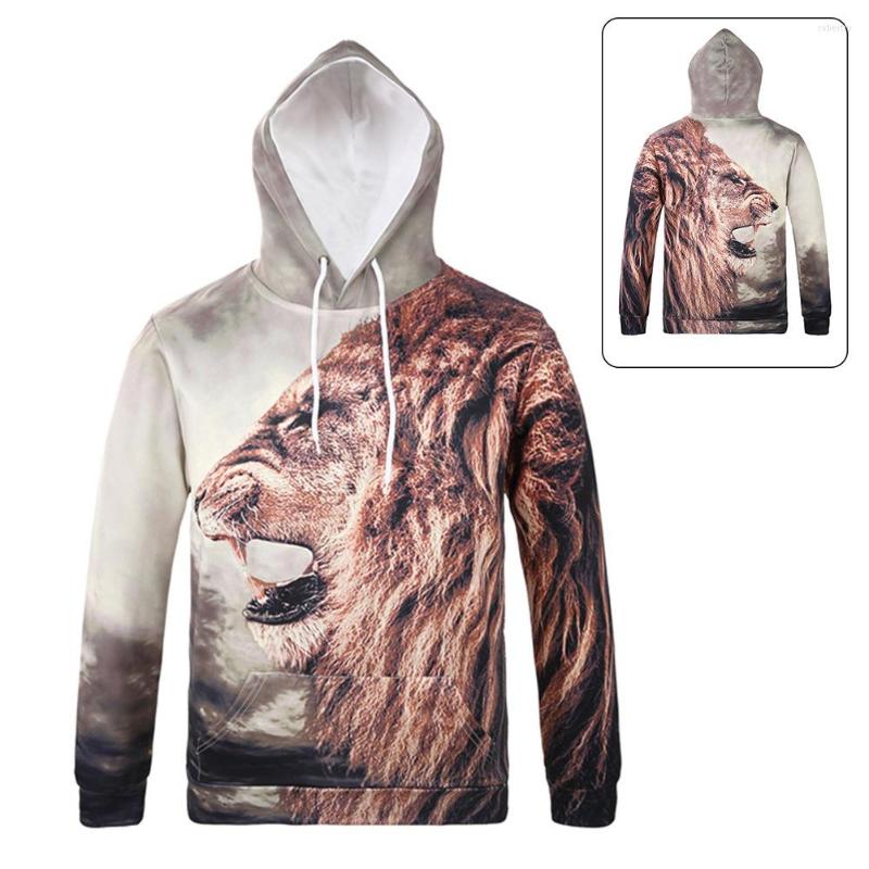 

Men's Hoodies Casual Punk Style Men Sweatshirt Animal 3D Print Head Hip Hop Pullover Coat Street Wear, Picture shown