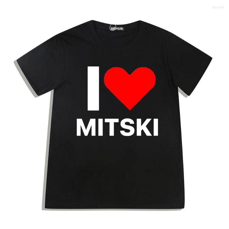 

Men's T Shirts I Love Mitski Graphics T-Shirt Men's Women Cotton O-Neck Short Sleeve Harajuku Oversized Tee Shirt Unisex Clothing, Red