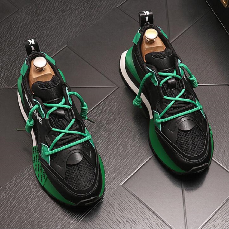 

Men Mixed Color Shoes Patchwork Air Mesh Breathable Causal Flats Platform Shoes Loafers Sports Waliking Sneakers Zapatos Hombre D2A24, White