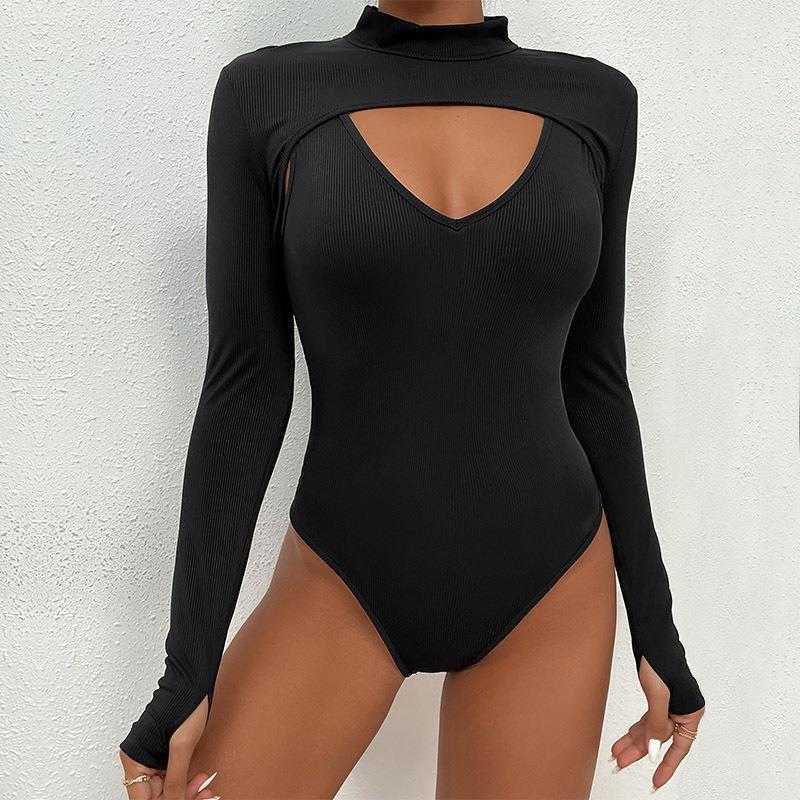 

Strict Selection Spring Jumpsuits Womens Clothing Sexy Tight One Piece Hollowed, Black