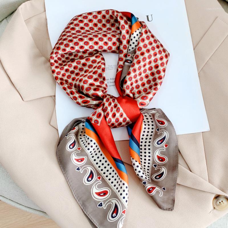 

Scarves Print Kerchief 2023 Fashion Designer Hijab Women 70X70CM Head/Hair Silk Style Female HeadclothScarvesScarves