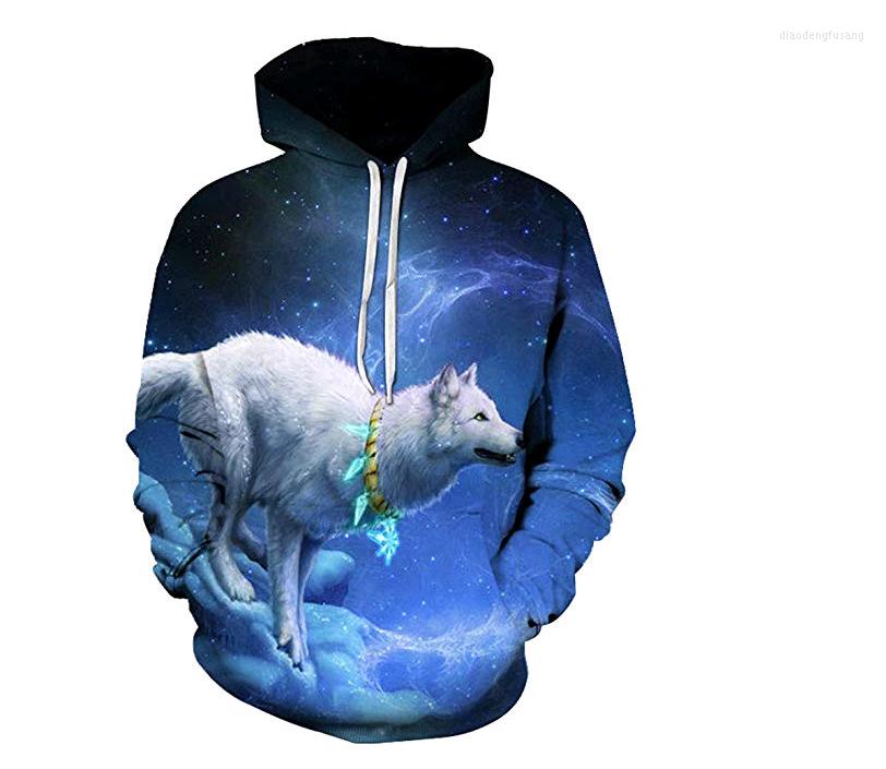 

Men's Hoodies Explosive Money Europe And America Easy Hoodie 3D Digital Printing Wolf Tiger Sleeve Head Hooded Cap, W05672