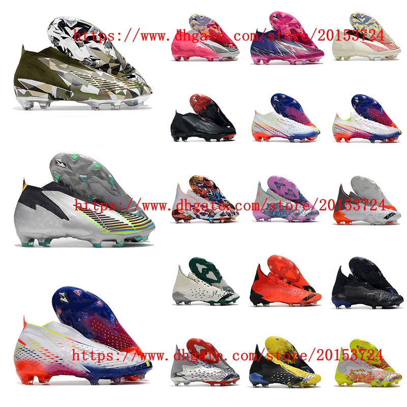 

2023 Mens Soccer Shoes PREDATOR FREAK FG Red/Core Black/Solar Red For High Quality Cleats Football Boots futbol, As picture 18