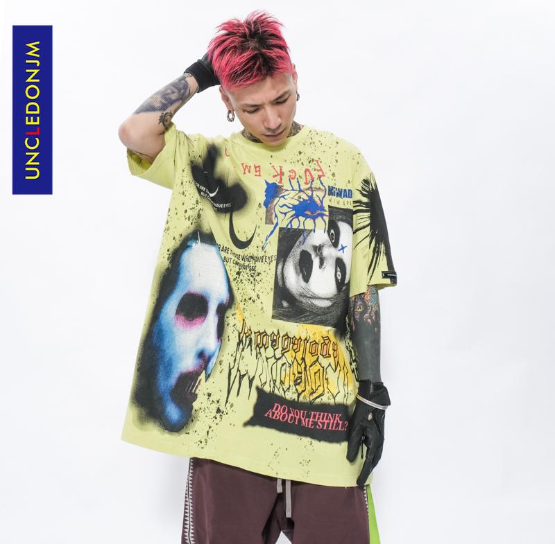 

Men's T Shirts Evil Graffiti Tshirt Oversized Shirt HIP HOP Harajuku Graphic Arrival 2023 Retro ULSD70Men's, Yellow
