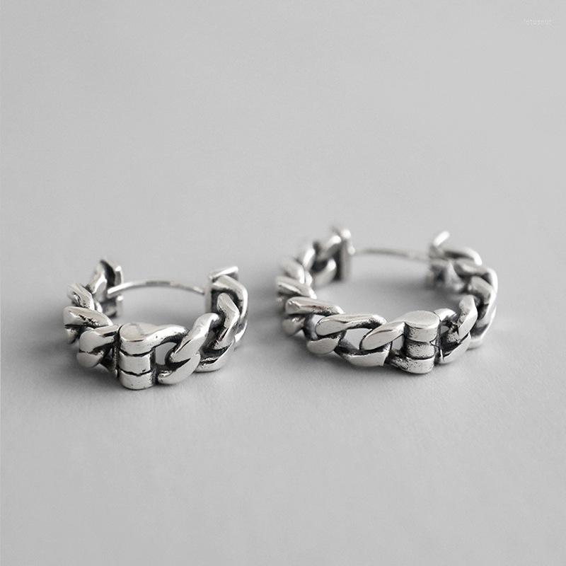 

Hoop Earrings Vintage 925 Silver Hollow Brief Chain Geometric For Women Ear Bones Clip Punk Trendy Girl Gifts Jewelry