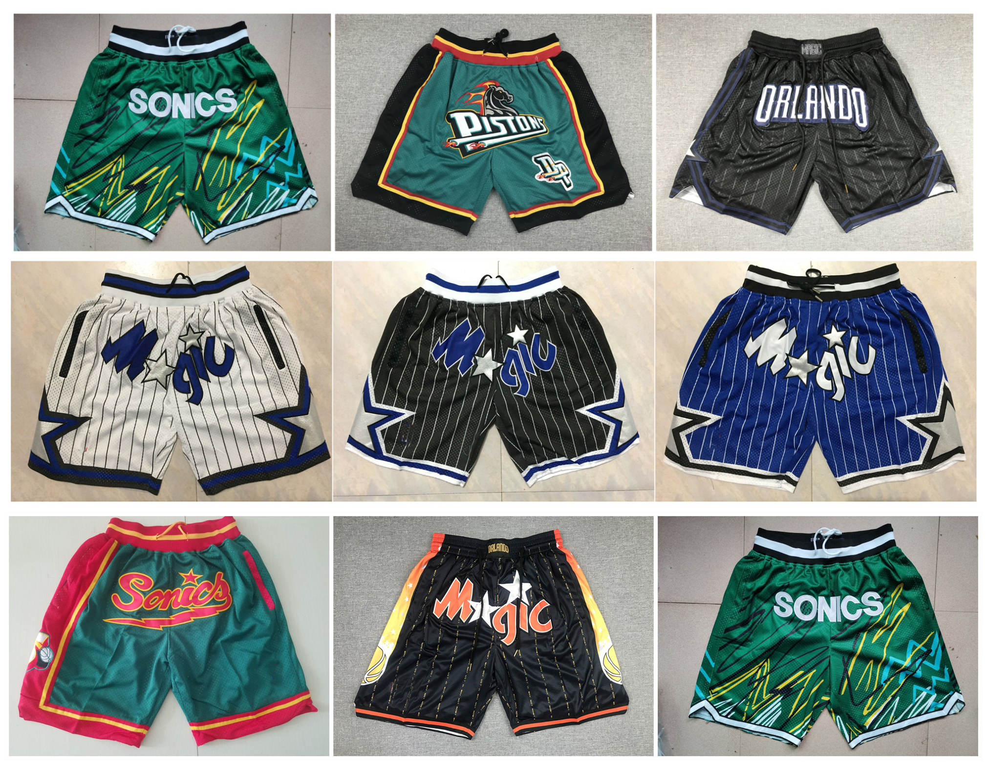 

Just Don Magics Basketball Short Piston Sports Orlandos Hip Pop Seattles Summer Sonic Running Pant With Pocket Zipper Detroits Stitched, As pic