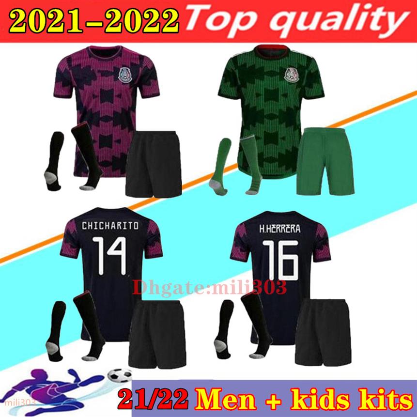 

Men Kids kit 2021 2022 Mexico soccer jerseys kits Copa america Camisetas 21 22 CHICHARITO LOZANO DOS SANTOS MORENO ALVAREZ GUARD175O