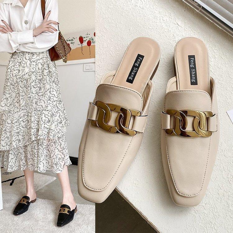 

Slippers Women's Shoes Muller Spring 2023 Fashion Solid Color Simple And Comfortable Low-heel Casual Outdoor, Beige